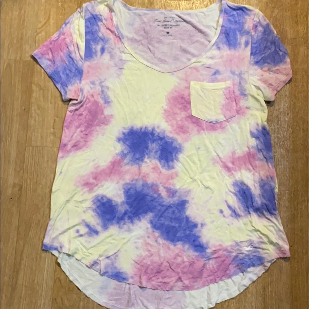 Tie Dye Pocket Vneck Hollister Tshirt